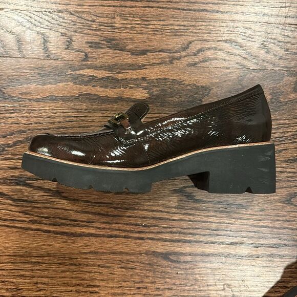 Naturalizer Dark Brown/Gold 2in Platform Loafer size 9 - Picture 4 of 10